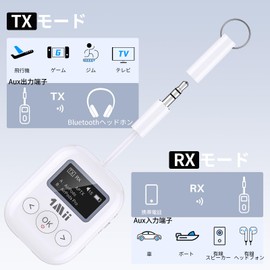 1Mii SafeFly Min+ Bluetooth Transmitter Receiver 2 in 1 Bluetooth Audio Adapter LCD Screen Dual Link, aptX Adaptive/HD/LL, TV, Airplane, PC, Home Stereo to Headphone Speaker