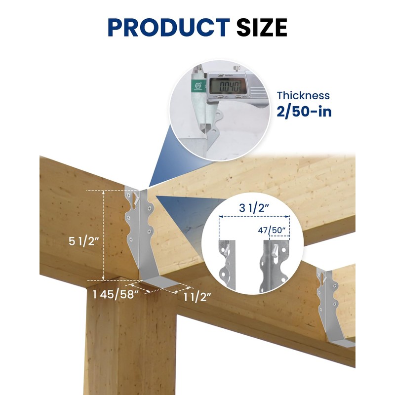 vikofan Face Mount 2x6 Joist Hangers with Galvanized Finish for