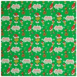 Hobby Lobby Peanuts Christmas Striped Gift Wrap (50 Sq Ft) – Cute Wrapping Paper w/Air Mail Stripes, Gold Stamps - Colorful Scenes Cool Wrapping Paper - Christmas Gift Wrap for Holiday Gift Wrapping (Green)