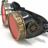 Steampunk Victorian Style Goggles with Compass Design, UV Glow in