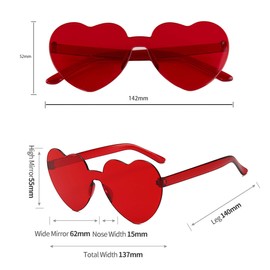 RunFar shop Pack of 8 Glasses Heart Hippie Glasses Retro Costume Glasses Funny Party Glasses for Birthday Party Agent Party