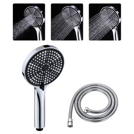 Decaura 3-Mode Handheld Shower Head with 150cm Shower Hose Luxury Rainfall (Chrome)