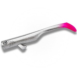 LMAB Drunk Bait 8, 12, 16 & 20 cm - Rubber Fish Fishing Lure - Rubber Bait for Zander, Perch & Pike - Zander Bait Perch Bait Pike Bait (12 cm, Chrome Pink Tail)