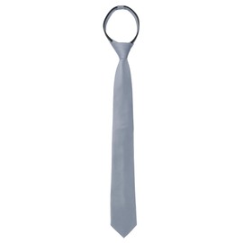 Allegra K Men's Skinny Pretied Solid Colour Zip Ties Neck Adjustable Strap Wedding Groom Tie, gray