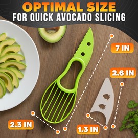 Avocado Slicer Tool 3 in 1 – Food-Grade Plastic Cutter, Peeler & Pit Remover for Easy Slicing, Scooping & Quick Food Prep – Easy to Use Kitchen Stocking Stuffers, Durable with Ergonomic Design