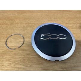 Fiat 500 Silver/Chrome Wheel Centre Hub Cap, Includes Securing Clip