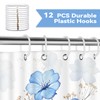 BREASOME Blue Watercolor Floral Shower Curatin Modern Artistic Flower Ink