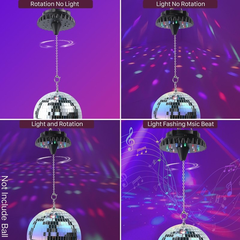 Disco Ball Motor Rotating with Light: Rechargeable Disco Ball Spinner