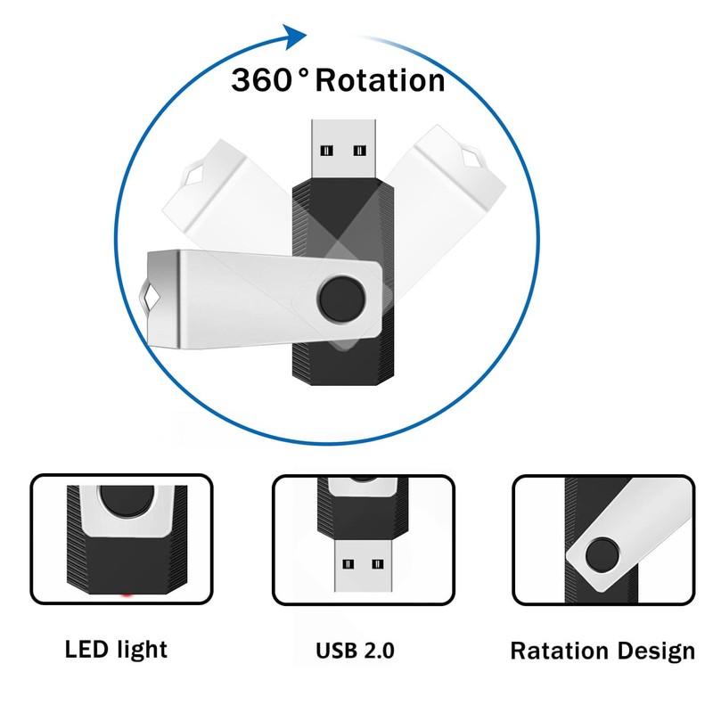 1GB USB 2.0 Flash Drive 2 Pack Wooolken Thumb Drives