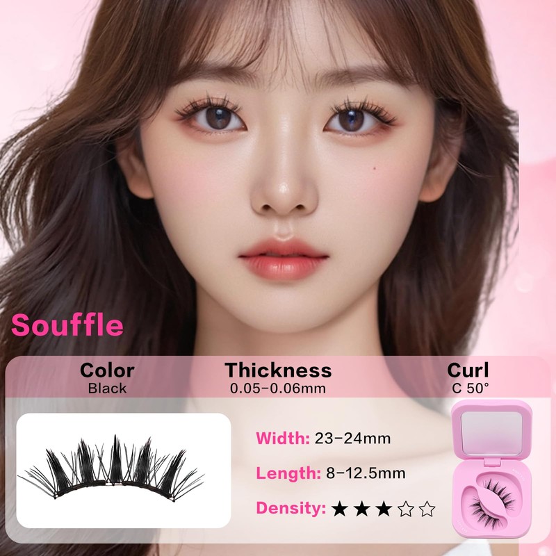 Upgrade Soft Magnetic Eyelashes with Applicator Reusable No Glue Needed