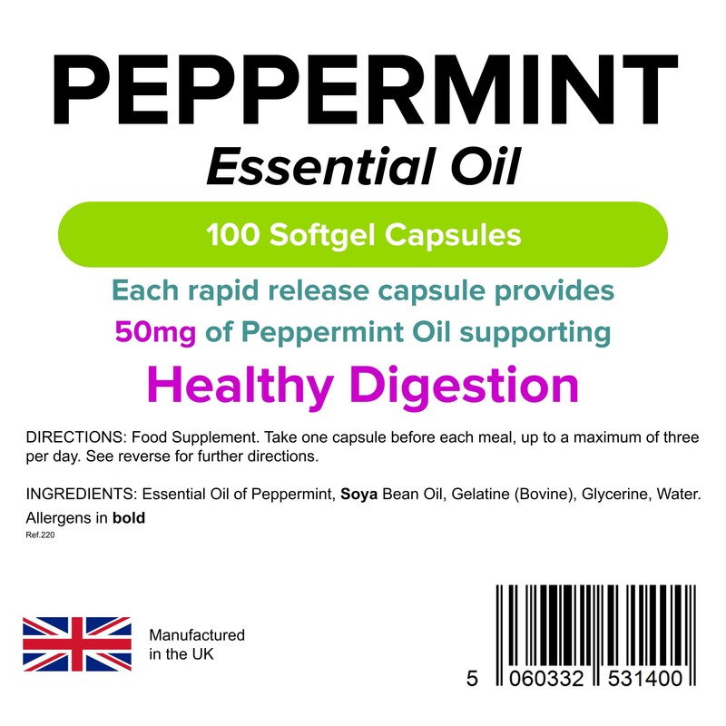 Lindens Lindens - Peppermint Oil 50mg Capsules - 100 Pack