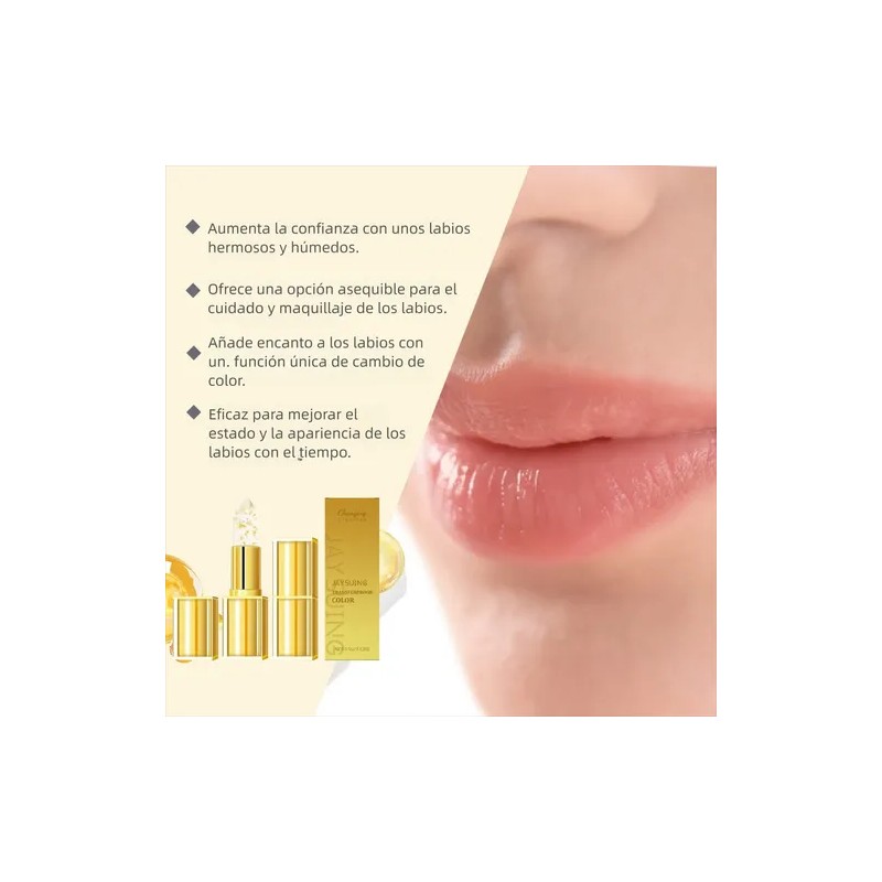Bálsamo Labial Jaysuing Con Pan De Oro Y Color Hidratación