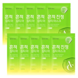 Deweytree AC Deep Trace Calming Mask, 1 pack, 10 pieces / 듀이트리 AC 딥 흔적 진정 마스크, 1개입, 10개