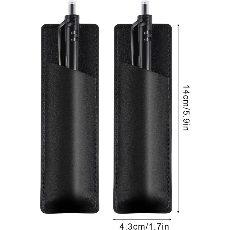 Magnetic Pen Holder, 2 Pack PU Leather Pencil Pouch For