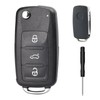 PNOOFR Car Key Casing, 3 Button Folding Car Remote Key,