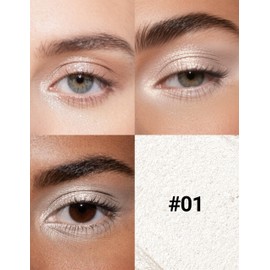 Erinde White Eyeshadow Pen, Glitter Cream Eyeshadow Stick, Long-Lasting & Waterproof Eyeshadow Pen, High Pigment Metallic Shimmer Eye Makeup Pen #01