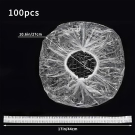 Disposable Shower Caps, 100 Pcs Thick Waterpro of Clear Shower Cap, Plastic Elastic Shower Caps for Women Hotel Travel