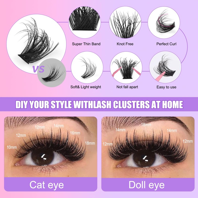 Epzia Lash Clusters Lash Extension Kit - DIY Cluster Lashes