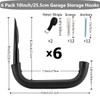 6 Pack Heavy Duty Garage Storage Ladders Hooks, 10 Inch