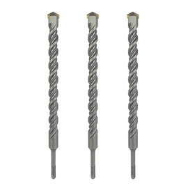 SDS+Plus Hammer Drill Bit 3/4 in. x 8 in. Masonry Concrete Rock Drill Rotary Drill Rock Carbide Tip-3Pcs