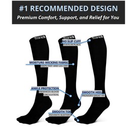 SB SOX 3-Pair Compression Socks (15-20mmHg) for Men & Women – Best Socks for All Day Wear! (Small-Medium, 06 – Multi-color)