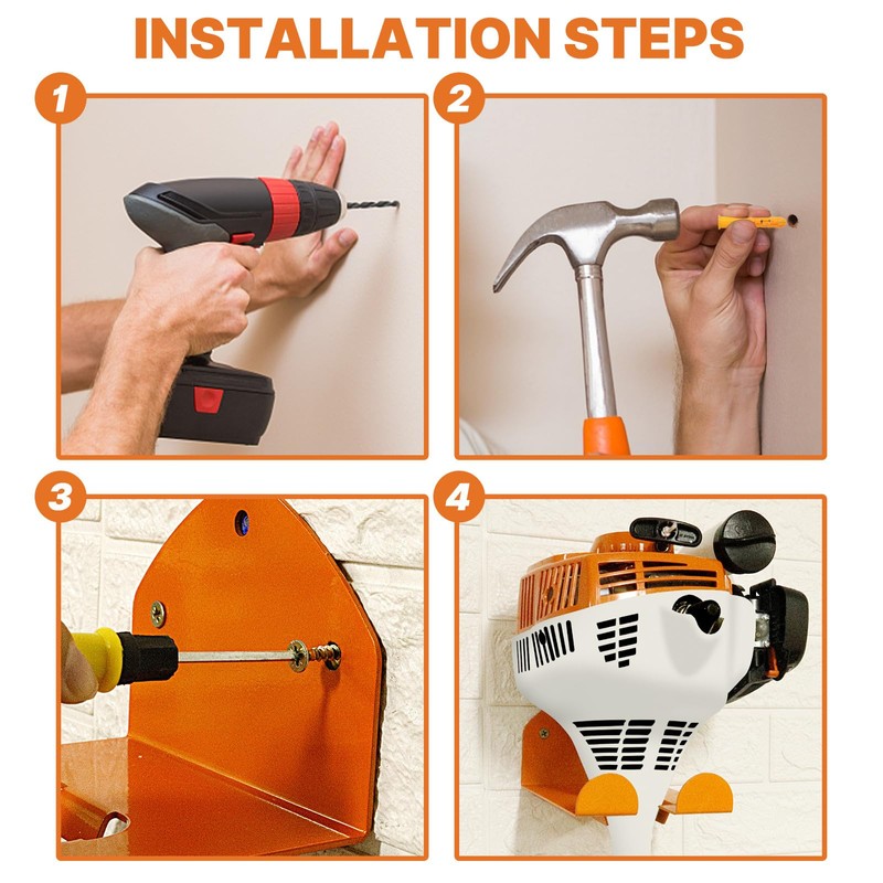 FLEXI RODS Garage Organization Weed Eater Holder Shed Organizer, Trimmer