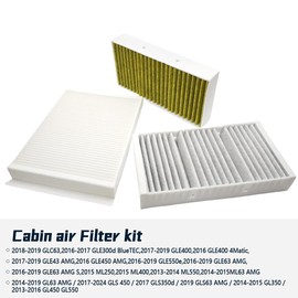 SIIMOO Cabin Air Filter Kit 1668300318 & 1668300218 Compatible with 2016-2019 Mercedes GLE350 GLE400 GLE550e GLE43/GLE63 AMG 2017-2019 GLS450 GLS550 2012-2015 ML350 2013-2016 GL450 GL550 GL63