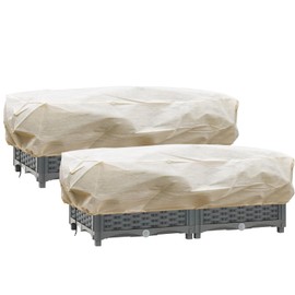 iBamso Winter Plant Fleece Frost Protection Cover, Plant Covers Freeze Protection for Balcony Flower Box, Reusable Plant Warming Jackets with Drawstring-50gsm/2 Pack (100 x 45 x 40 cm)