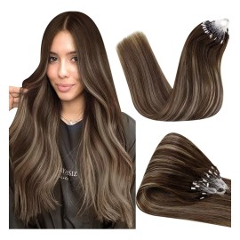 Hetto Extensiones Cabello Humano 14in Balayage Marrón A Rubio 50gr