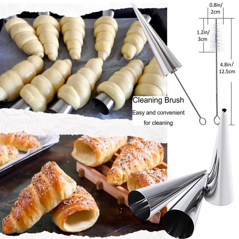 AMBESTAR Cream Horn Molds, 16 Pack 5 Inch Pastry Roll