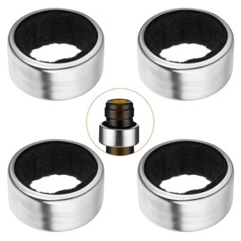 Stainless Steel Wine Bottle Collars, 4 Pack Wine Collar Drip Rings with Felt Liners, Elegant Wines Drop Catcher Stopper Reusable Wines Accessories, Durable Handy Gadgets for Kitchen, Bar, Home