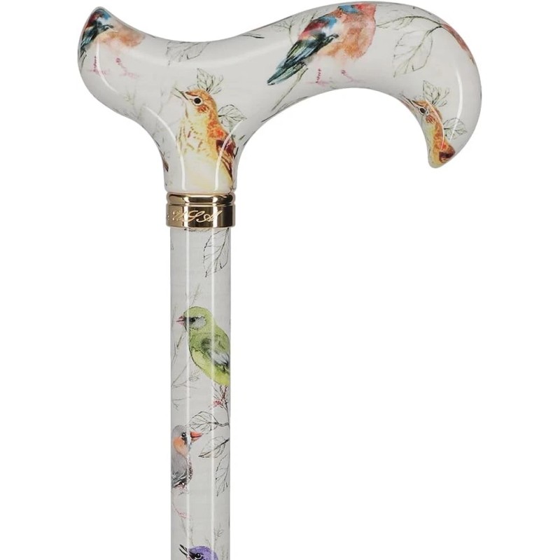Royal RC Canes Watercolor Bird Designer Derby Adjustable Cane
