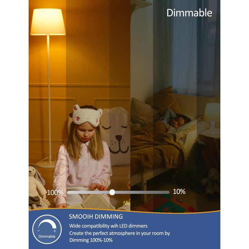 ZEQIDOU Amber Sleep Light Bulbs Dimmable, Blue Light Blocking, A15