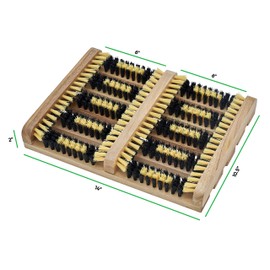 Superio Shoe and Boot Scraper, Outside Shoe Scrubber Brush 10.5 X 14 Inch - Cleans Deep Removes All Outdoor Dirt, Snow, Mud and Sand. Construction, Hiking Cleaner (Wood 2-Pack)