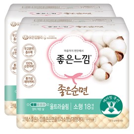 Good Feel Good Cotton Ultra Small 18 Sheets x 2 Packs / 좋은느낌  좋은순면 울트라 소형 18매 x 2팩