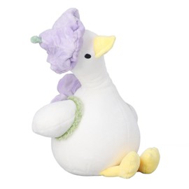 VGEBY Juguete de Peluche de Pato de Flores, Lindos Sombreros y Mochilas Florales, Cuerpo Graso Suave, Juguete de Peluche para Niños y Adultos (Púrpura)