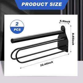 Paterr 2 Pcs Saddle Rack Wall Mount Saddle Stand Pad Rack Horse Tack Storage for English Western Horses Blanket Stall Supplies Accessories(Black,Round Pipe)