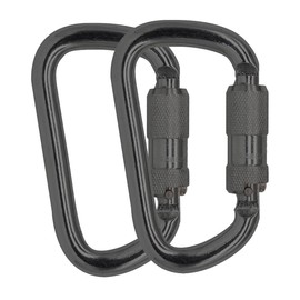 Auto Locking Carabiner 45KN=10000lbs Heavy Duty Large Clip Climbing Carabiner Twist Lock Carabiners for Rock Climbing, Camping, Gym,Rescue (CE Rated,D Shape) Black