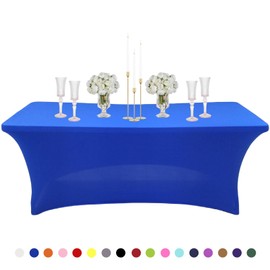 6ft Spandex Tablecloths Stretchable Tablecloth Royal Blue for Rectangle Table,Washable Fitted Table Cloth Spandex Stretch Patio Table Covers for Event,Wedding,Banquet,Party,Covering Stalls,Exhibitions