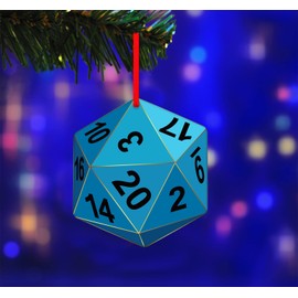 D4DREAM Funny Christmas Ornament for Son Dice Christmas Ornaments D20 Christmas Tree Ornament 3" Dice Christmas Tree Decorations for Geek Friends Gamer Gift Stocking Stuffer Gamer Gift