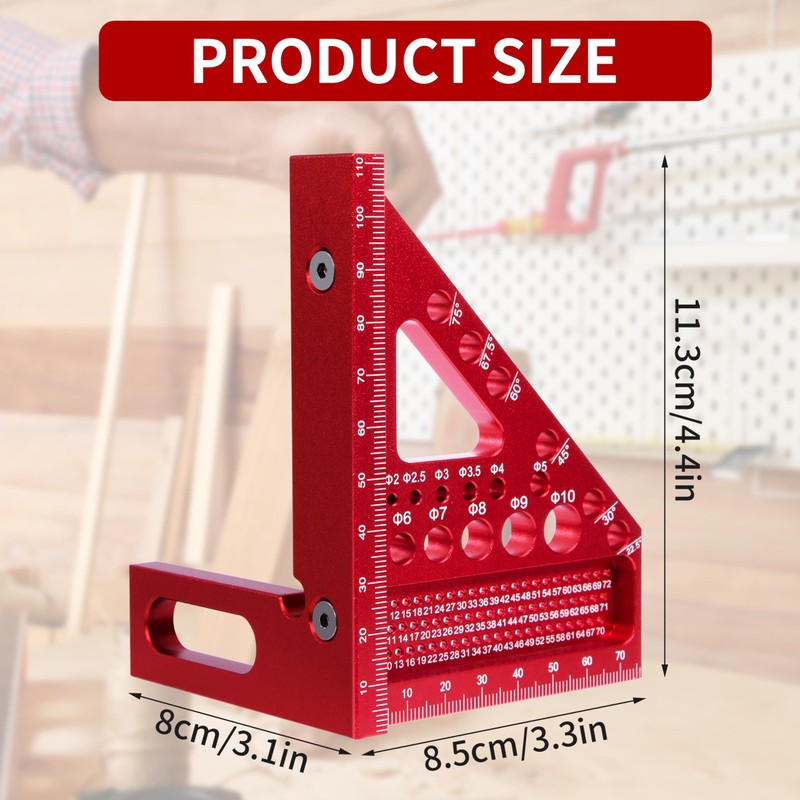 3D Mitre Square Multifunctional, Protractor Woodworking Try Square, Combination Angle