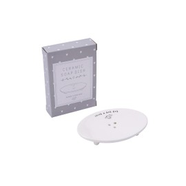 CGB Giftware Sent & Meant Scrub a Dub Dub' Ceramic Soap Bar Dish, Holder, Stand, Tidy, Organiser | GB04569