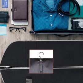 Dress Bag Covers Long, URMI Breathable 72 inch (3 PCS) Hanging Wedding Dress Bridesmaid Dress Bags for Gowns Prom Bridal Garment Bags with Clear Window Moth Proof Clothes Cover Storage Bag Black 183cm