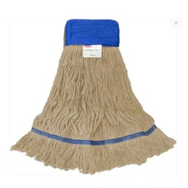 General 3, 6, 12 General Purpose White Cotton Looped End X-Large Mop Wide 5” Headband - 12 Mop Heads