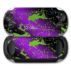 Halftone Splatter Green Purple - Decal Style Skin fits Sony PS Vita
