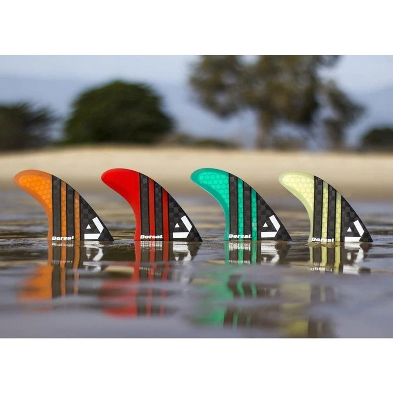 DORSAL Surfboard Fins Quad 4 Set FCS Compatible Red