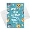 RED OCEAN Mothers Day Card For Best Cat Mum -