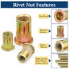 Vifmy SAE Rivet Nut Assortment Kit(240Pcs),#6-32#8-32#10-24 1/4"-20 5/16"-18 3/8"-16 UNC