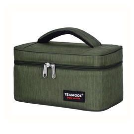 TEAMOOK Lunch Bag Insulated Lunch Box for Adults Men and Women,Leakproof Waterproof Cool Bag with Soft Handle 4.2L Army Green