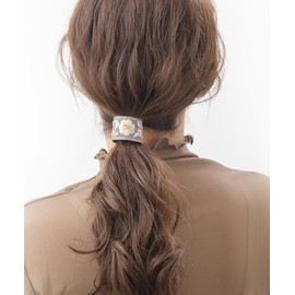 VingTAINE H7730-BL- Hair Cuff, Embroidered, Wired, Pony Hook, Flower, Hairband, Cute, Adult, One Point, Mature